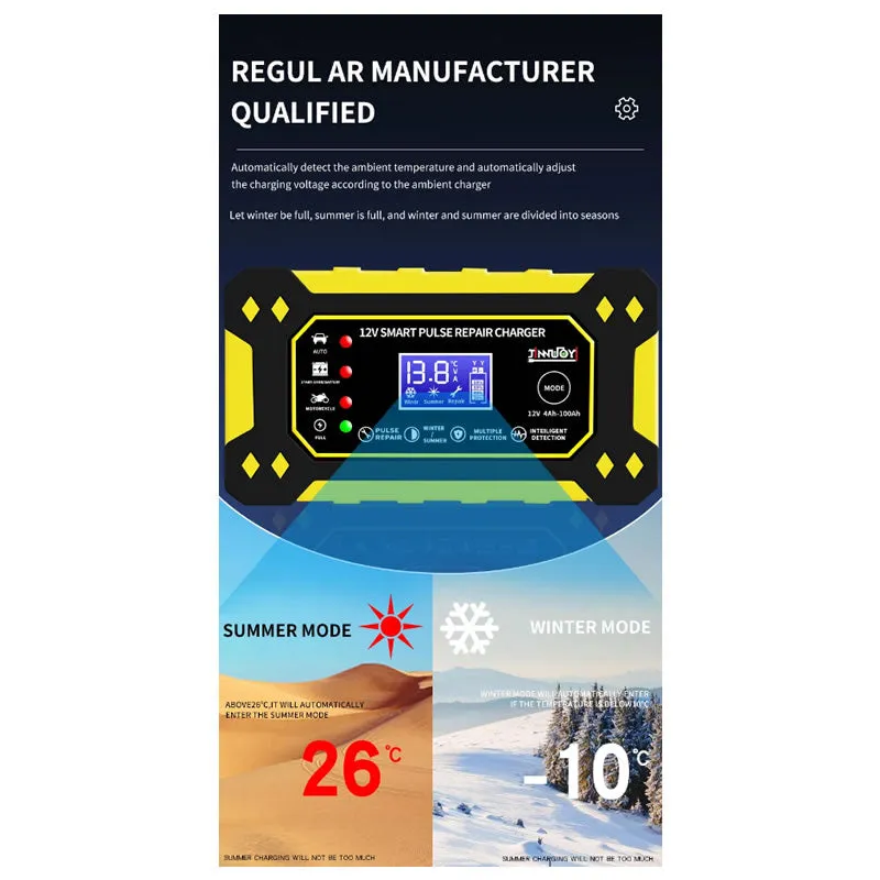 12V Intelligent Pulse Charger With Lcd Q-Dp1520