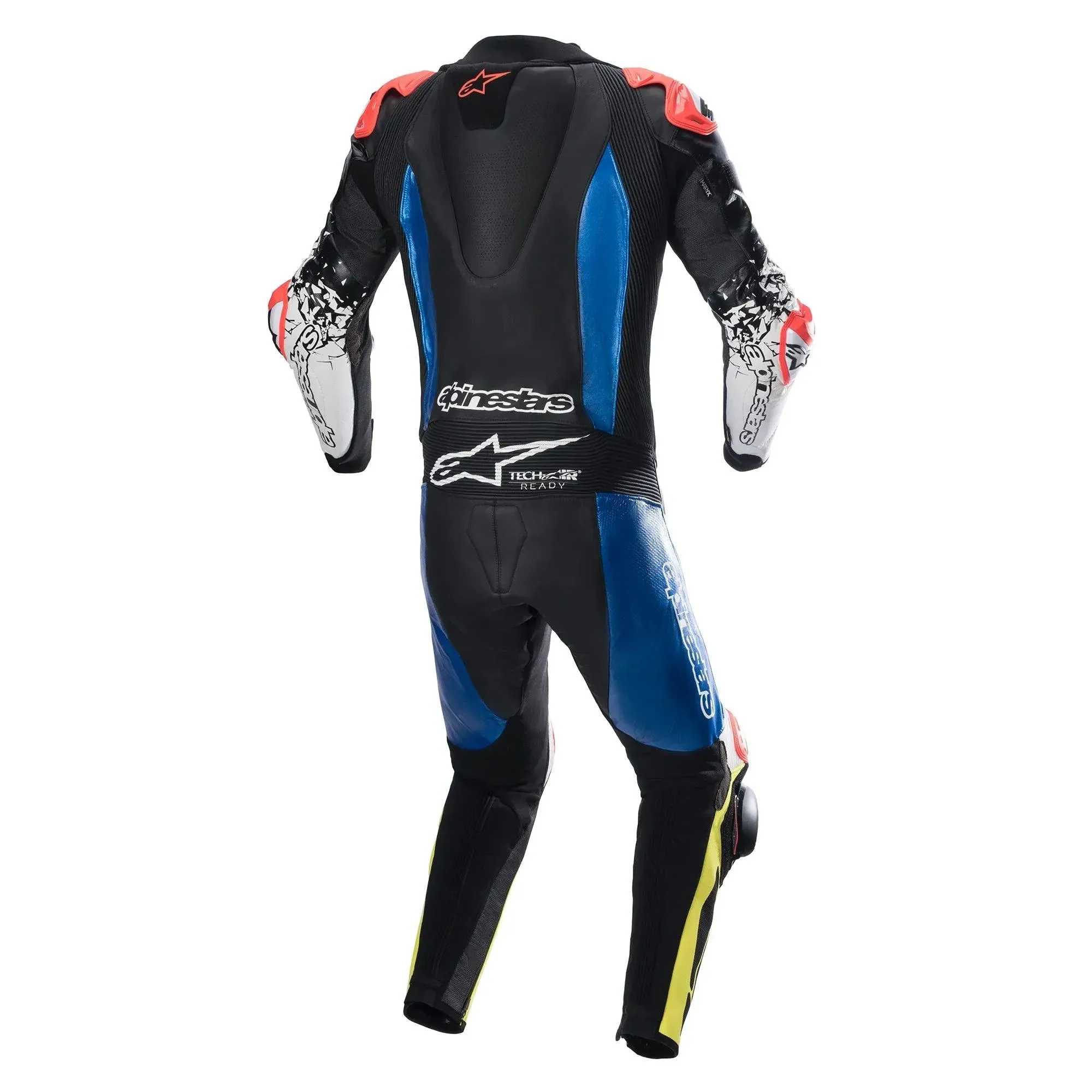 Alpinestars GP Tech V4 Leather Suit Racing Professional - Black/Blue/Yellow Fluo