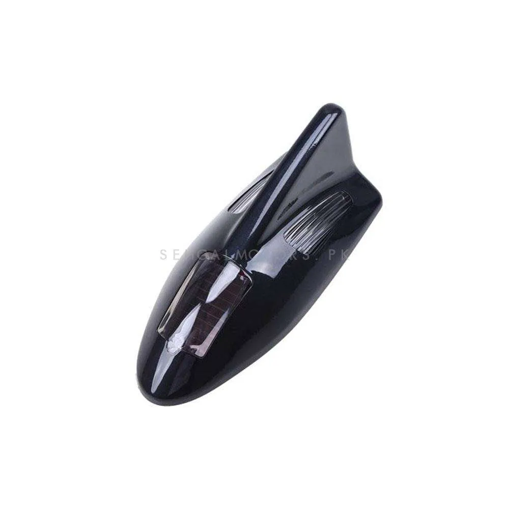 Car Solar LED Roof Shark Fin Antenna - Unpainted - New Solar Power Car Led Car Shark Fin Roof Antenna LED Car Styling Warning Flash Tail Light