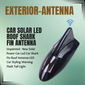 Car Solar LED Roof Shark Fin Antenna - Unpainted - New Solar Power Car Led Car Shark Fin Roof Antenna LED Car Styling Warning Flash Tail Light