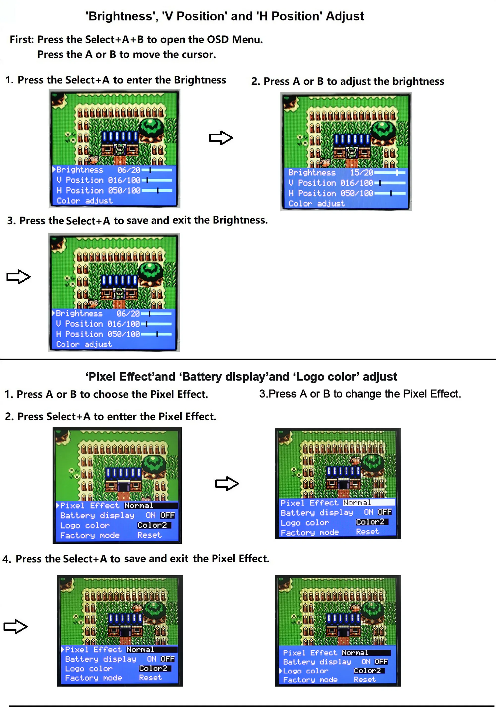 Game Boy Color Q5 OSD IPS Kit with Color Changing Logo - Hispeedido