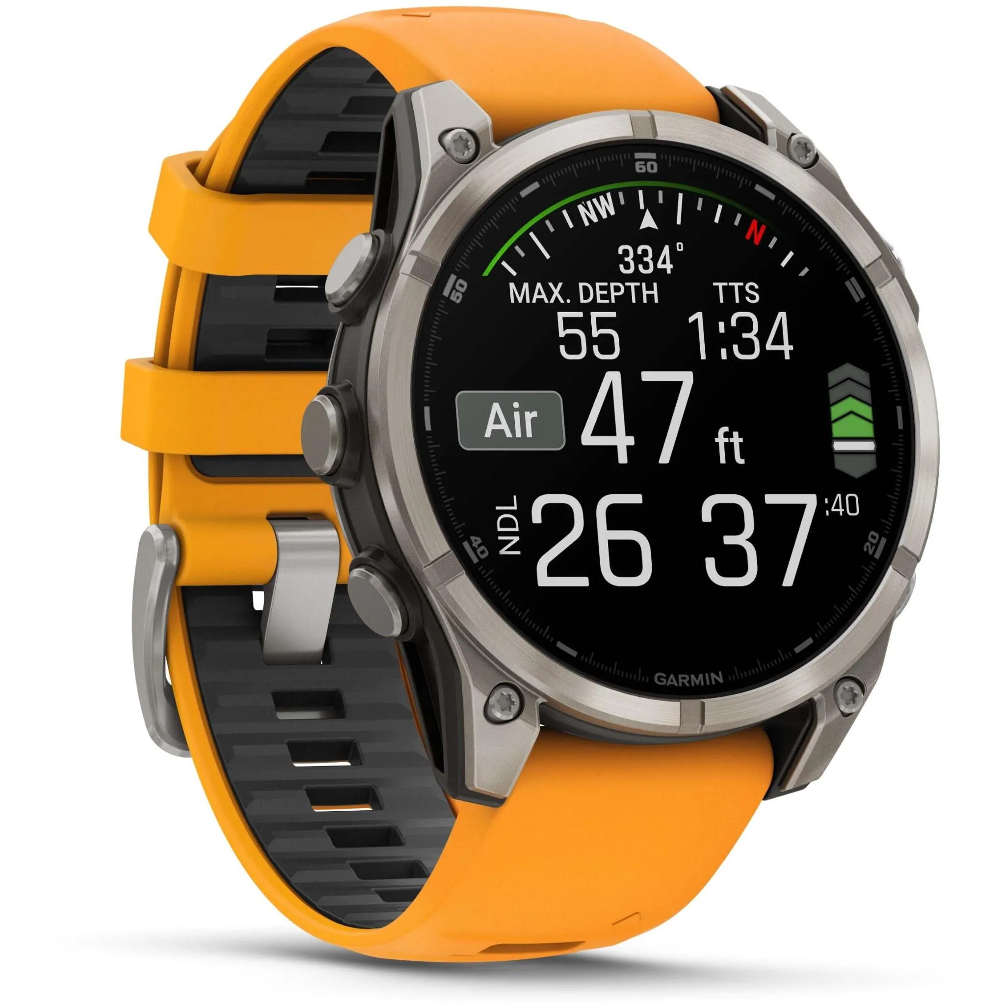 Garmin fenix® 8 47mm AMOLED Sapphire Edition Titanium with Spark Orange   Graphite Band