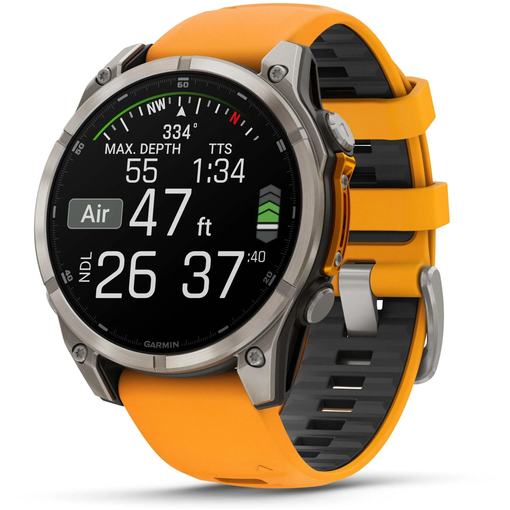 Garmin fenix® 8 47mm AMOLED Sapphire Edition Titanium with Spark Orange   Graphite Band