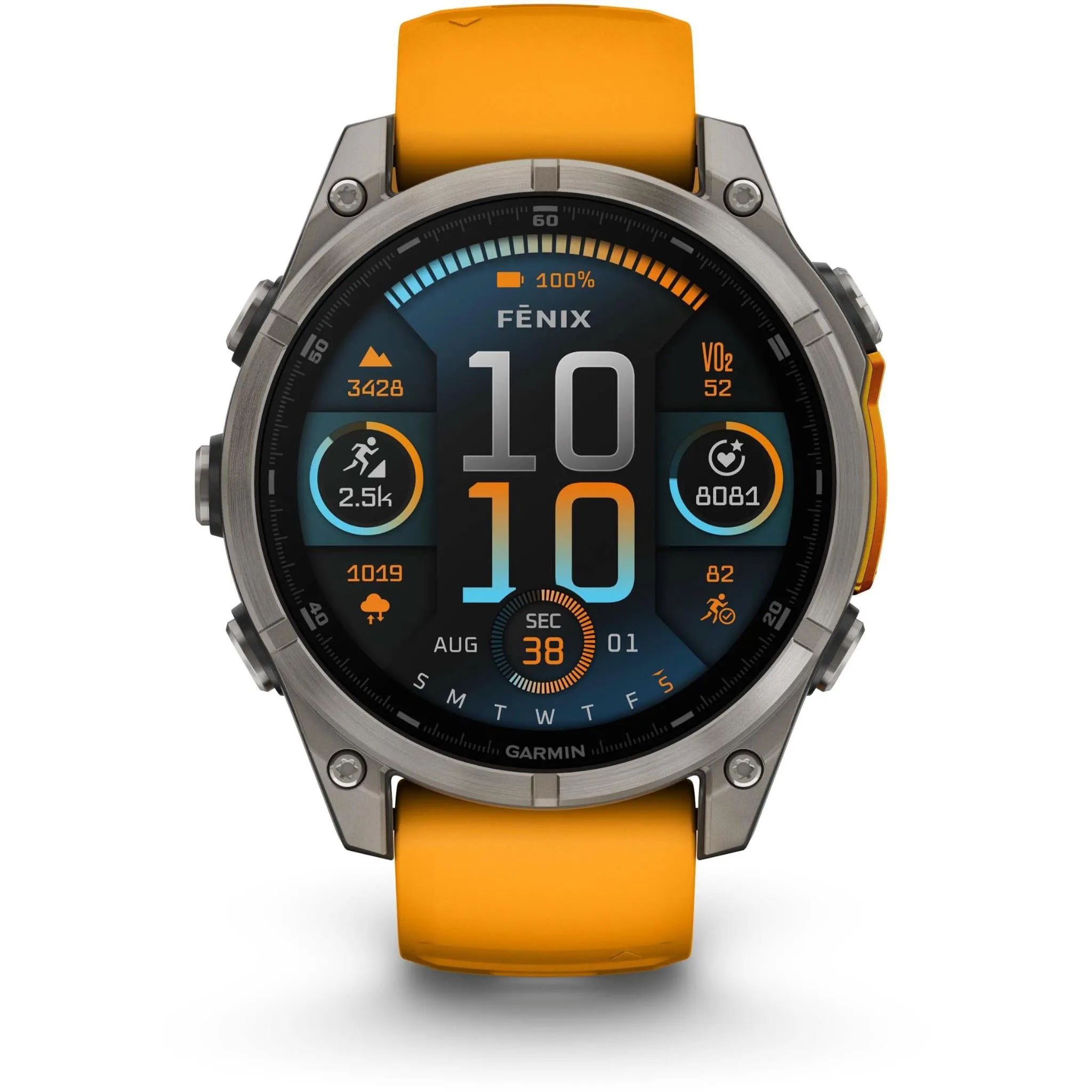 Garmin fenix® 8 47mm AMOLED Sapphire Edition Titanium with Spark Orange   Graphite Band