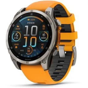 Garmin fenix® 8 47mm AMOLED Sapphire Edition Titanium with Spark Orange   Graphite Band