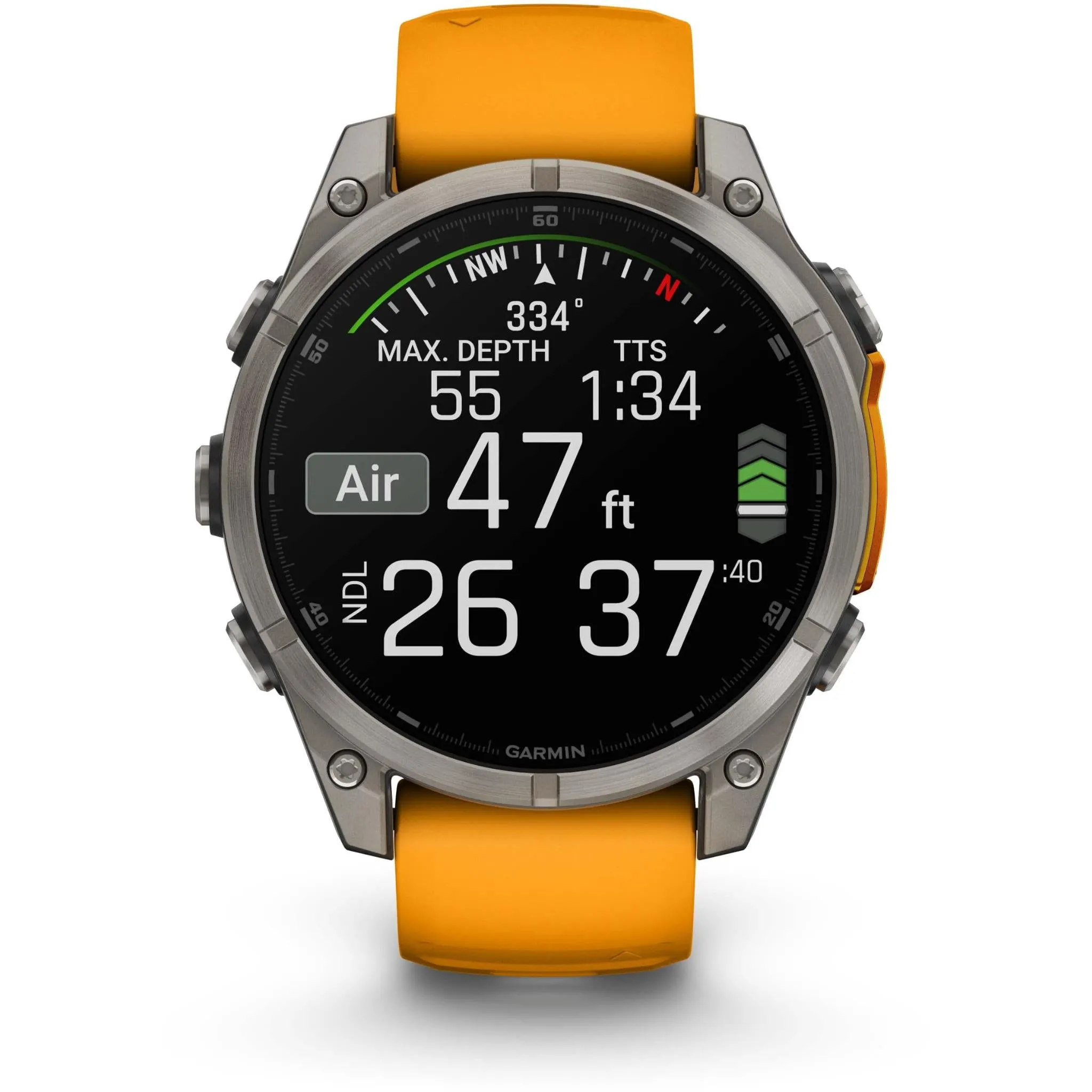 Garmin fenix® 8 47mm AMOLED Sapphire Edition Titanium with Spark Orange   Graphite Band