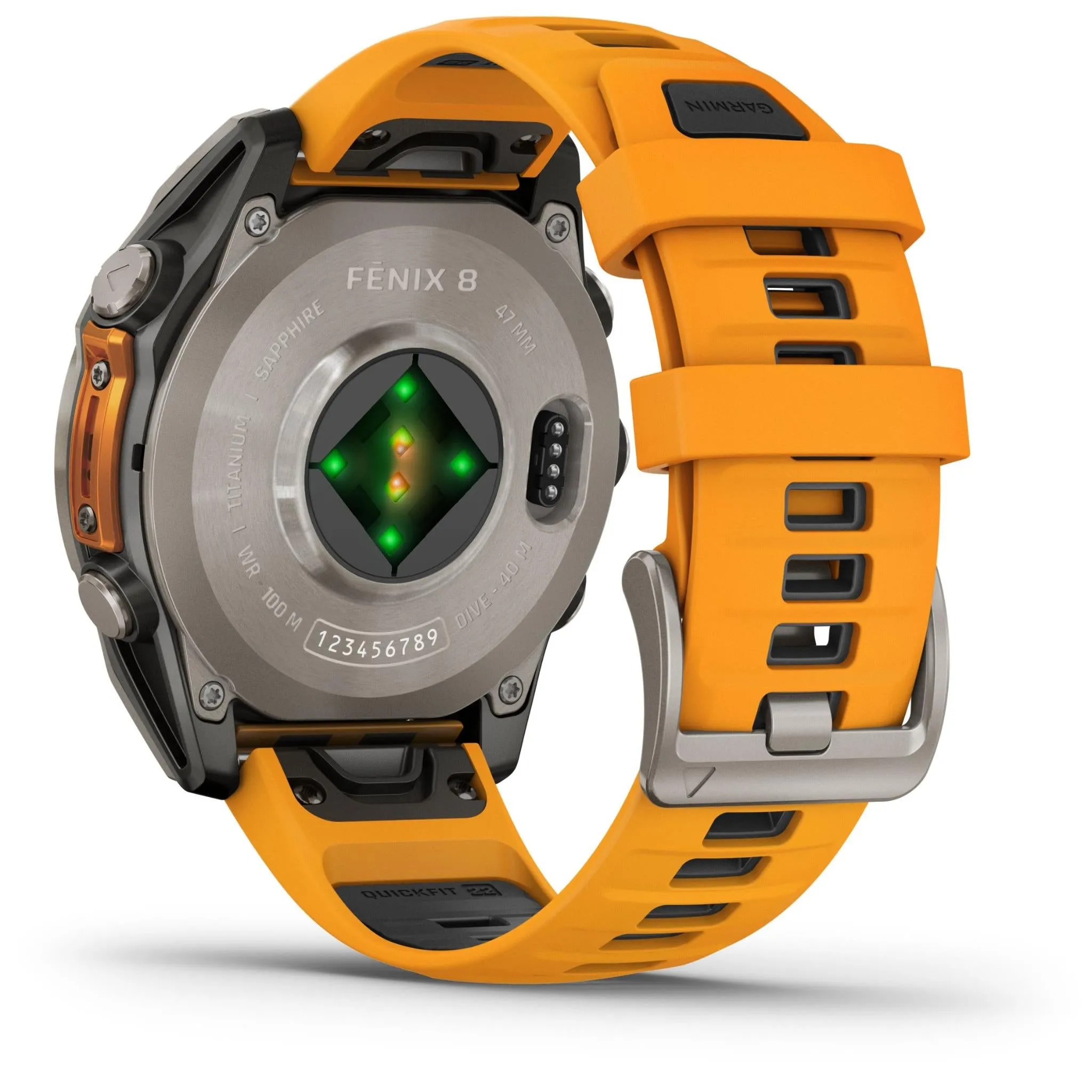 Garmin fenix® 8 47mm AMOLED Sapphire Edition Titanium with Spark Orange   Graphite Band