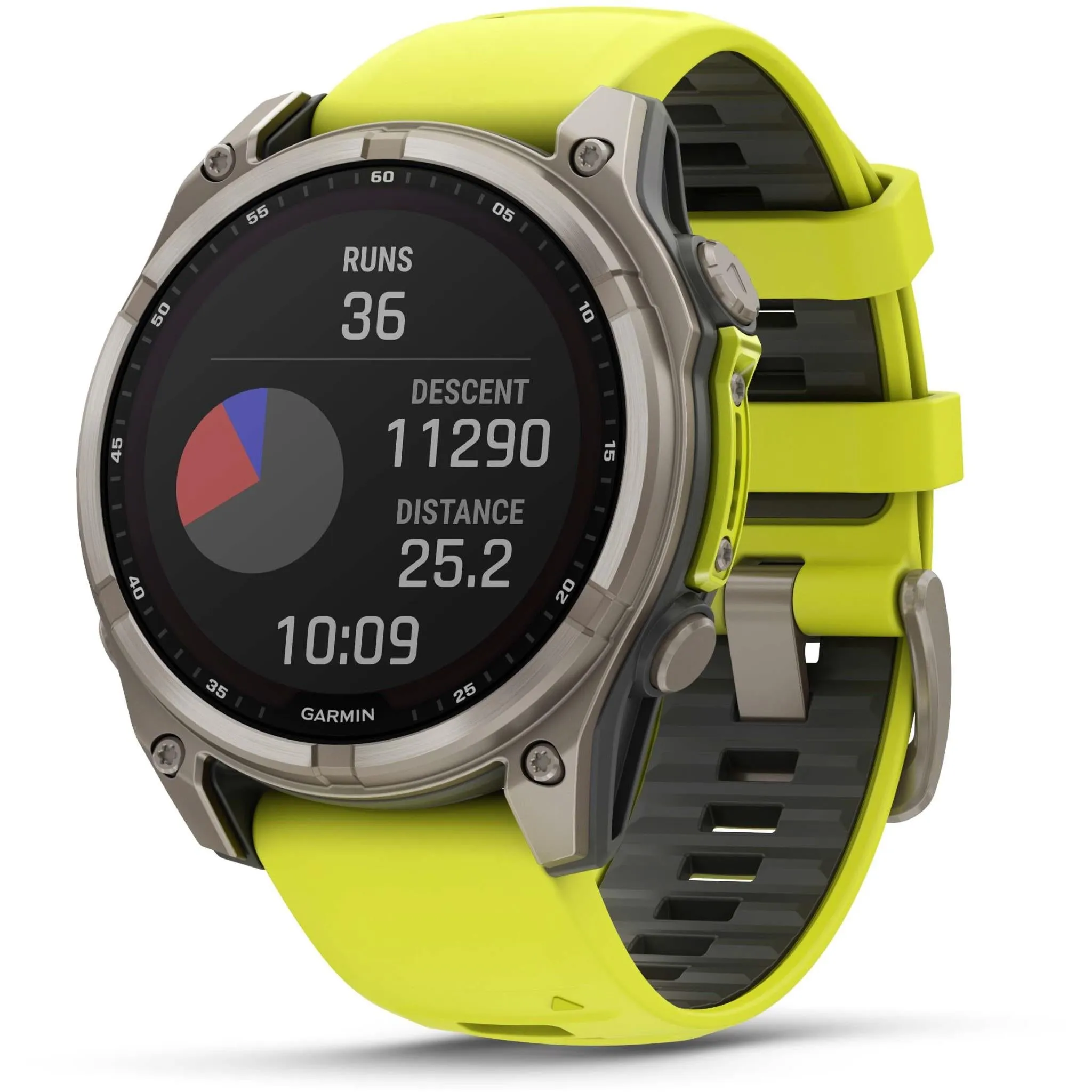 Garmin fenix® 8 47mm SOLAR Sapphire Edition Bare Titanium with Amp Yellow   Graphite Band