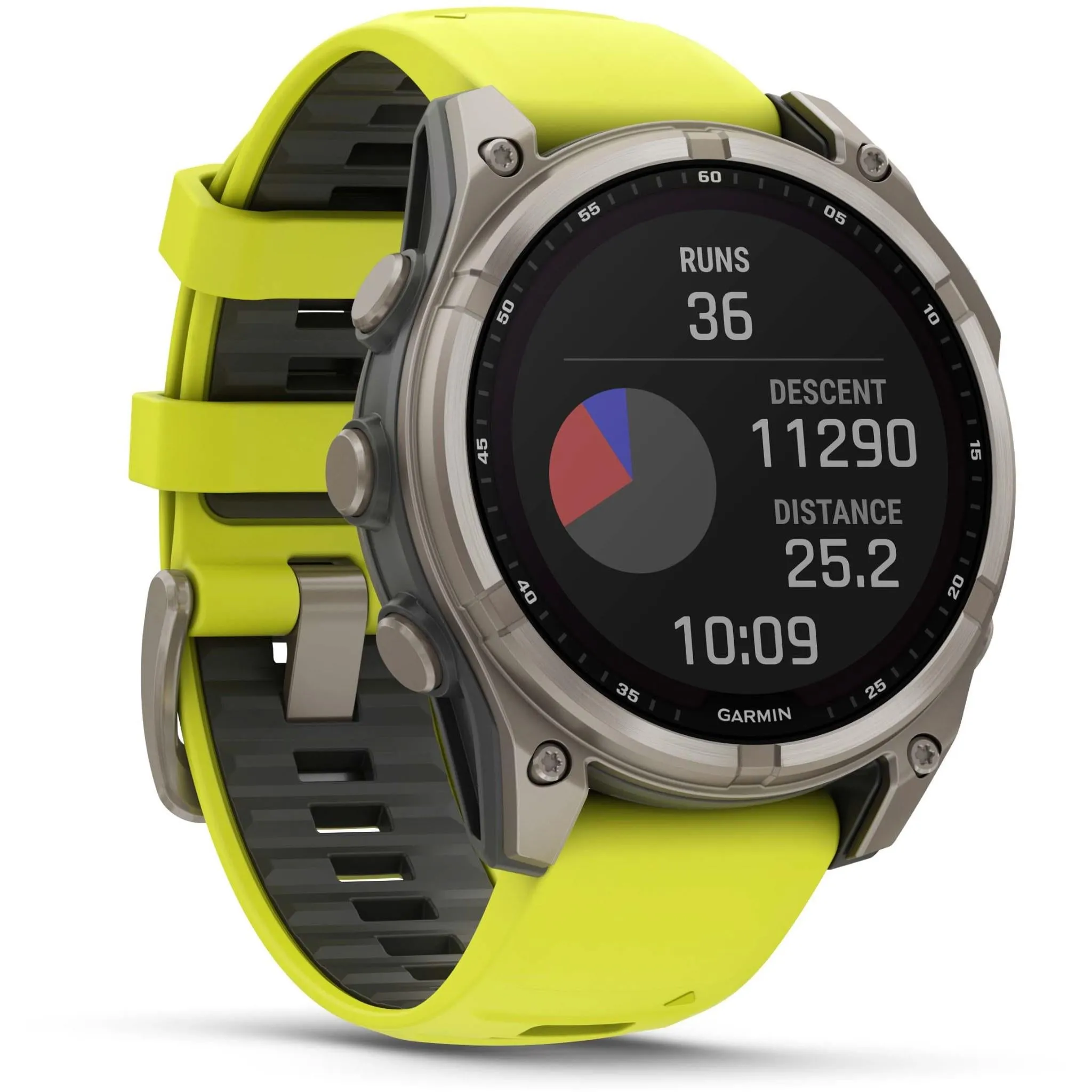 Garmin fenix® 8 47mm SOLAR Sapphire Edition Bare Titanium with Amp Yellow   Graphite Band