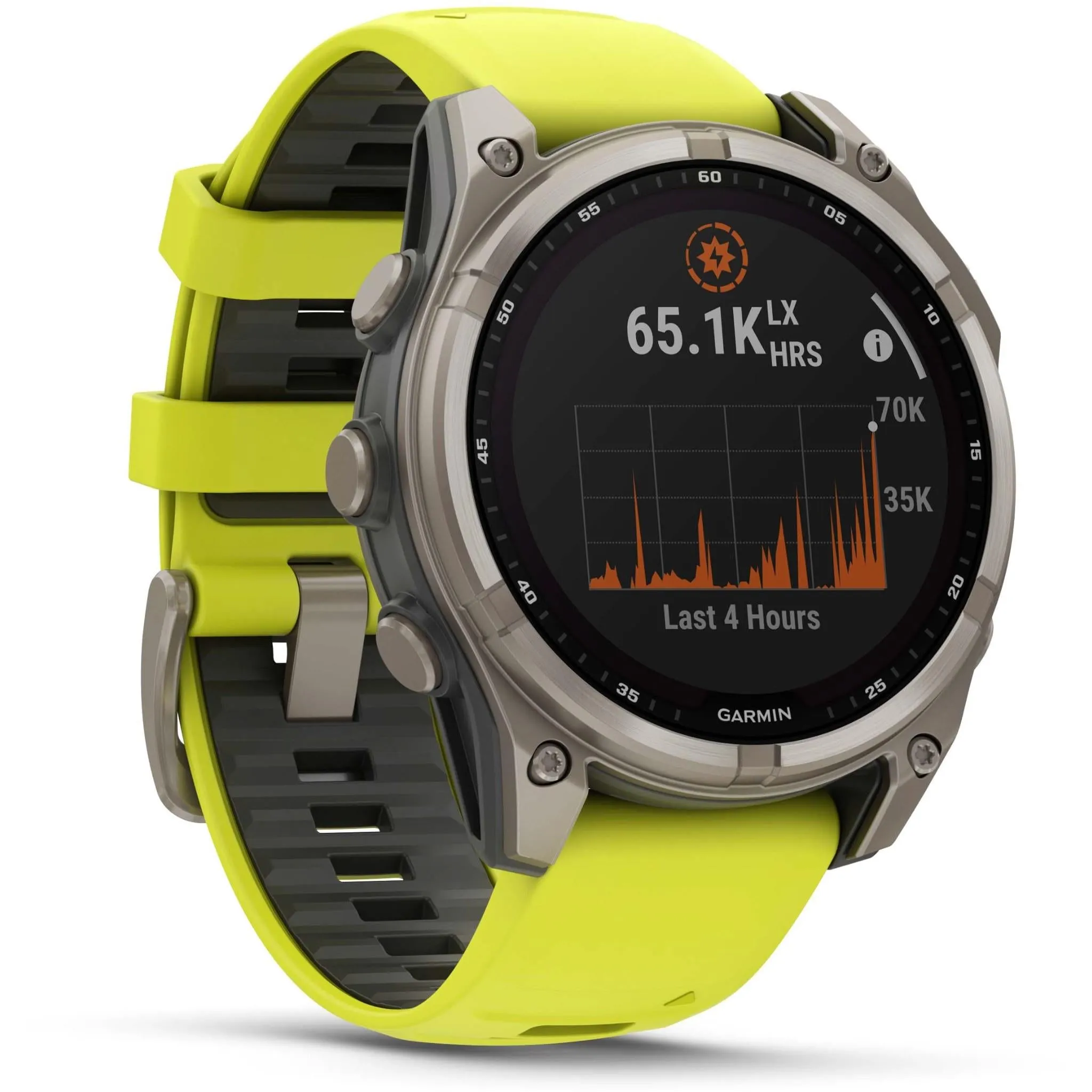 Garmin fenix® 8 47mm SOLAR Sapphire Edition Bare Titanium with Amp Yellow   Graphite Band