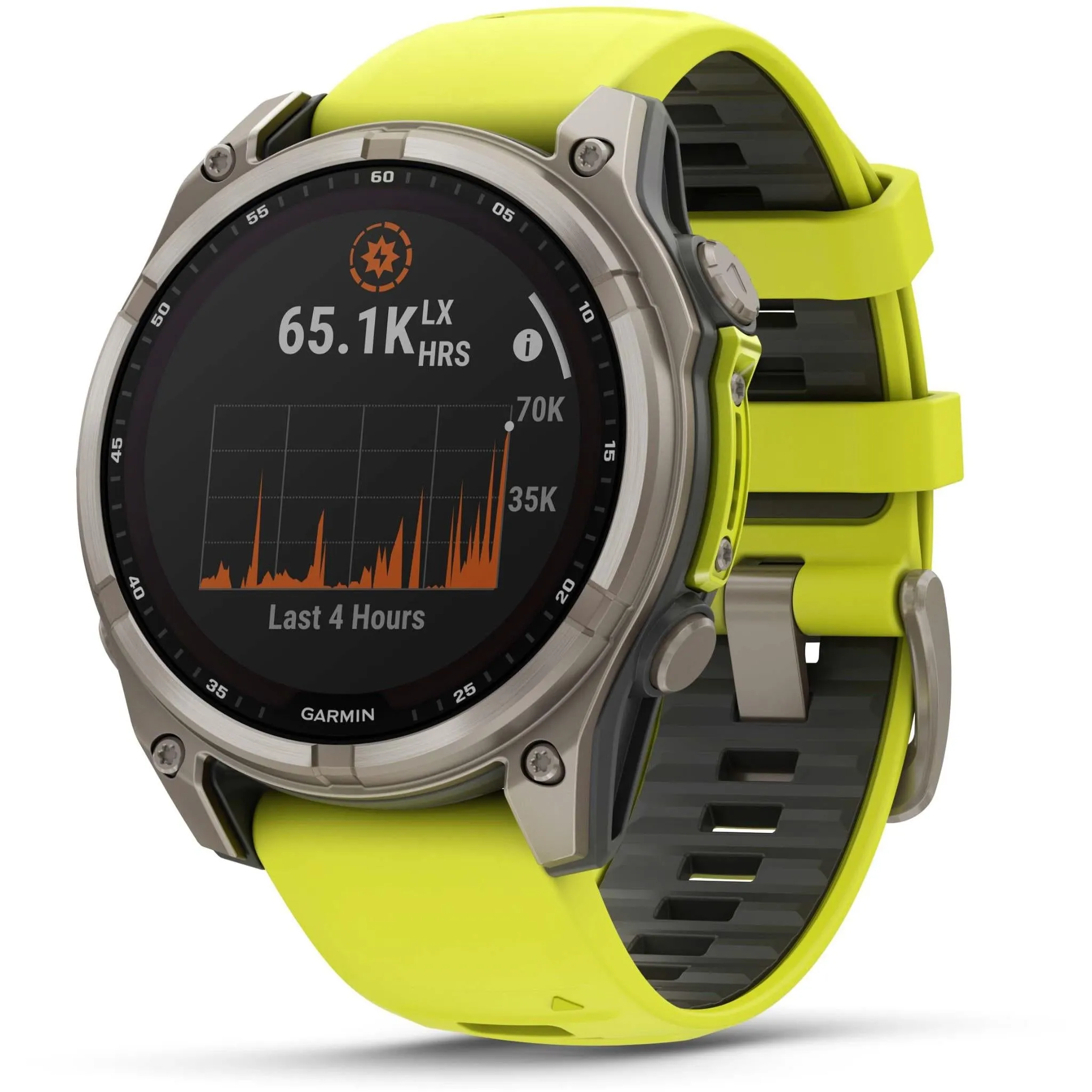 Garmin fenix® 8 47mm SOLAR Sapphire Edition Bare Titanium with Amp Yellow   Graphite Band