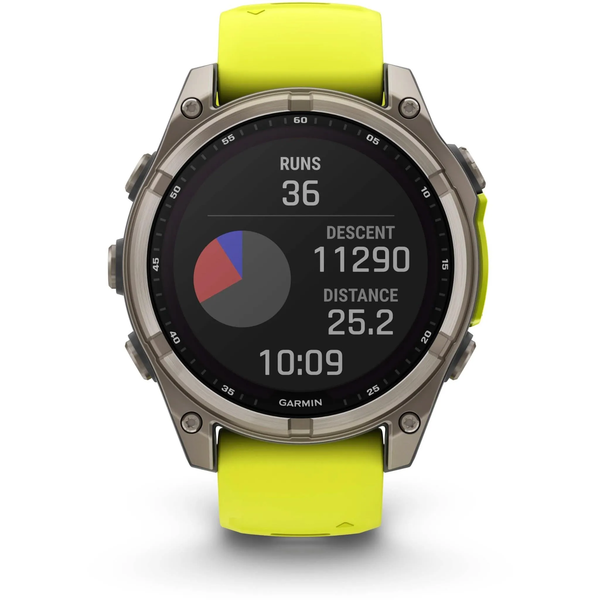 Garmin fenix® 8 47mm SOLAR Sapphire Edition Bare Titanium with Amp Yellow   Graphite Band