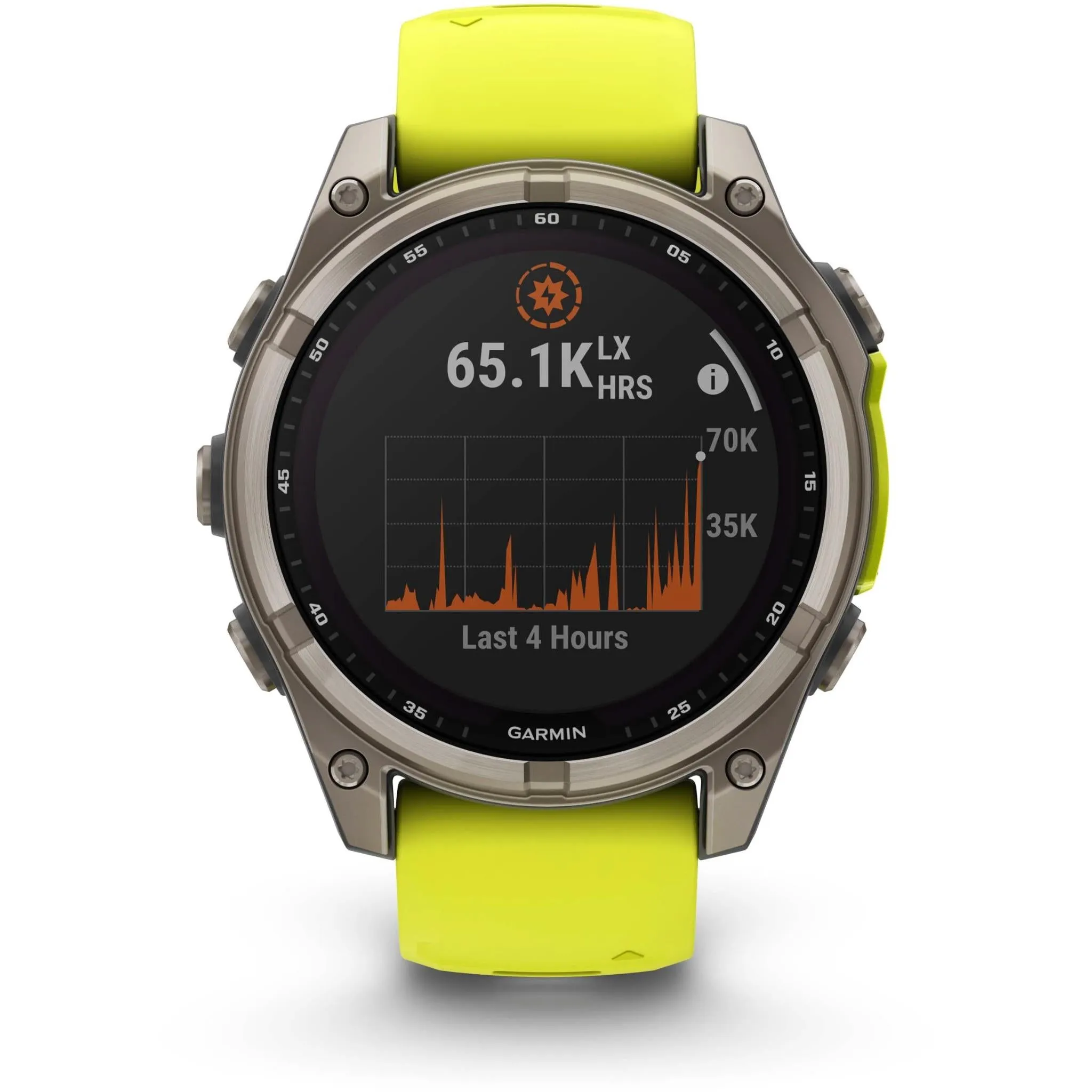 Garmin fenix® 8 47mm SOLAR Sapphire Edition Bare Titanium with Amp Yellow   Graphite Band