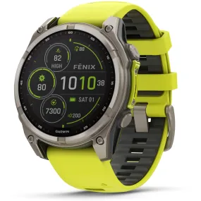 Garmin fenix® 8 47mm SOLAR Sapphire Edition Bare Titanium with Amp Yellow   Graphite Band