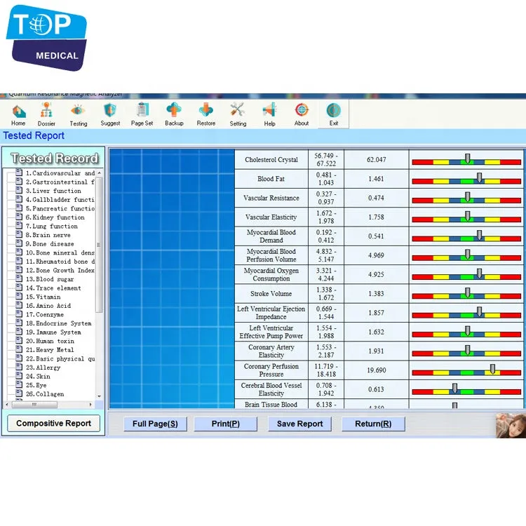 Hand Touch Quantum Resonance Magnetic Analyzer Full Body Analyzer 39 rapports