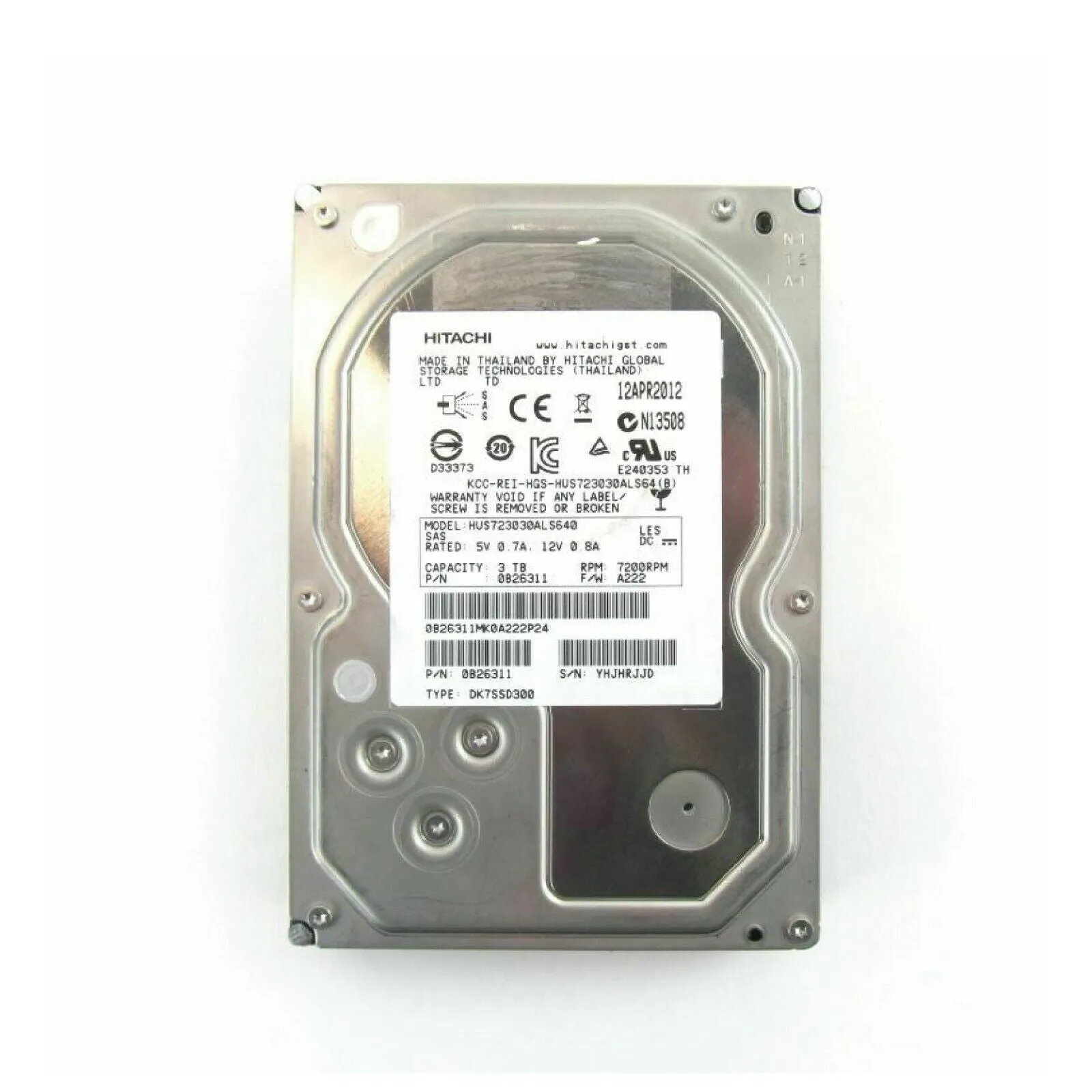 Hitachi (SAS) HGST 3.5" Internal Hard Drive 3TB 7200rpm 0B26311 HUS723030ALS640