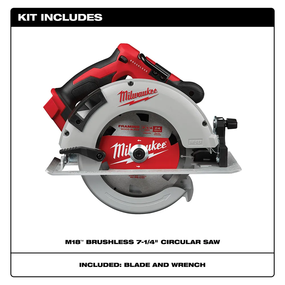 Milwaukee 2631-20 M18 18V 7-1/4-Inch Brushless Circular Saw - Bare Tool