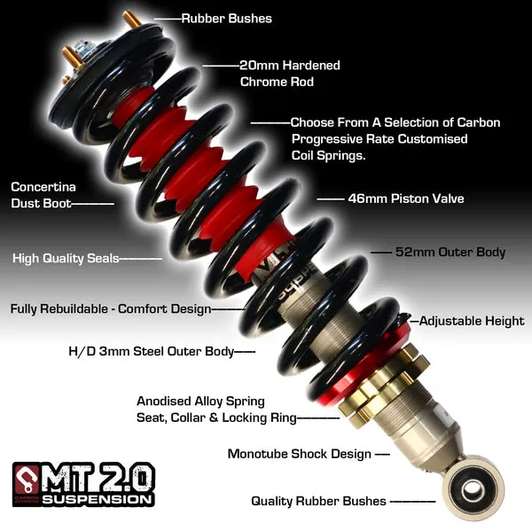 MT 2.0 Ford Everest 2015-2019 Front Adjustable Struts 2-3 Inch