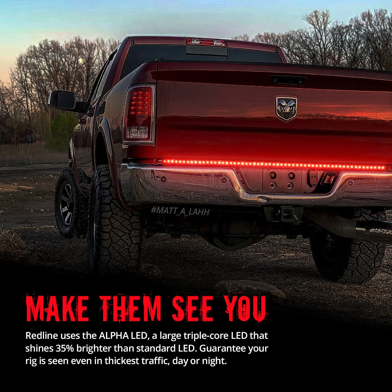 Redline LED Tailgate Light Bar - Full Featured - Reverse Light, Running Light, Brake Light, and Turn Signal