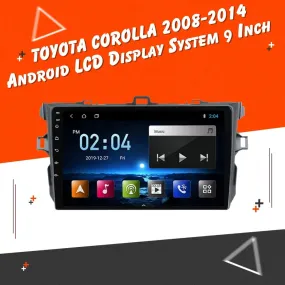 Toyota Corolla Android LCD Black 9 Inches - Model 2008-2014