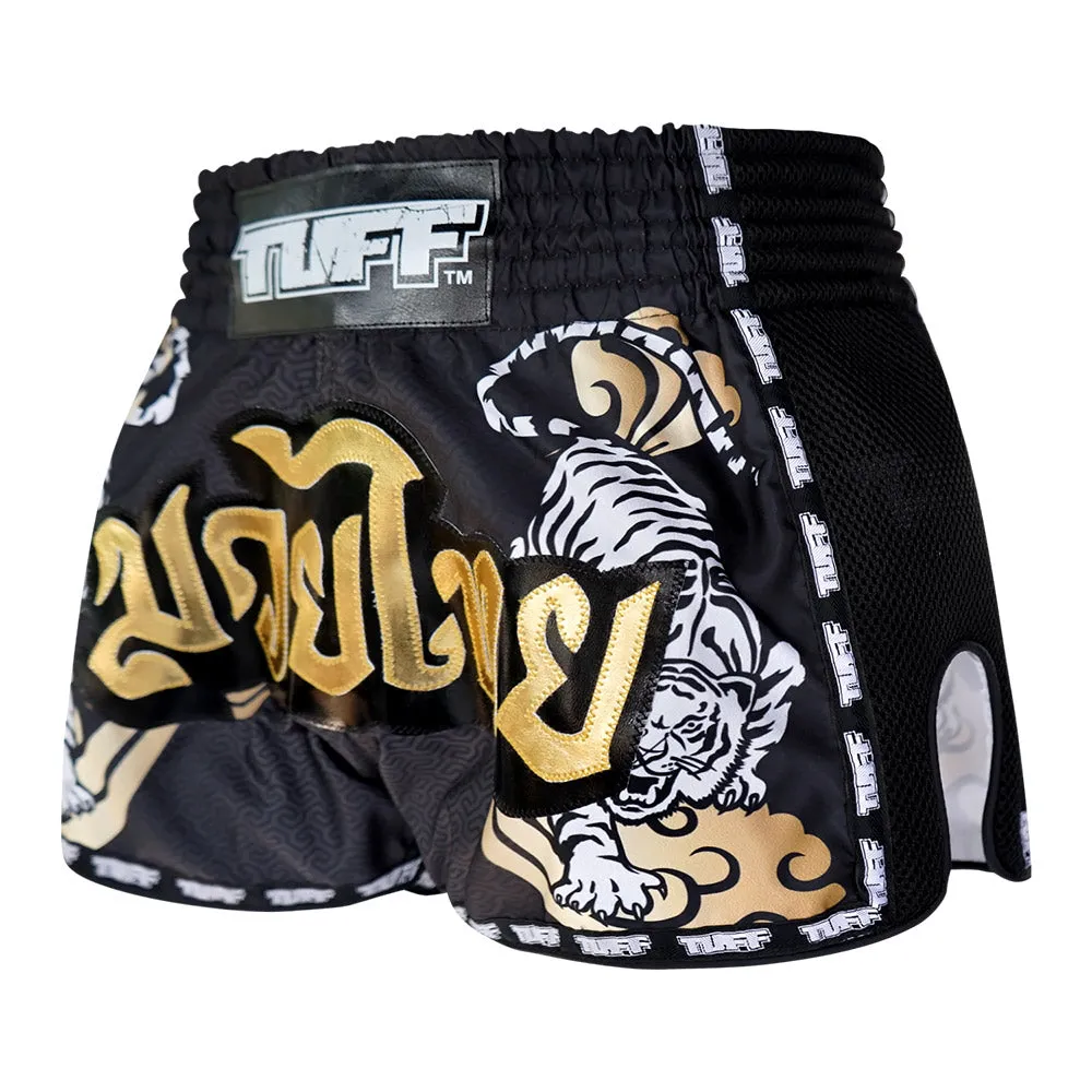 Tuff Retro Style Shorts - White Tiger Yantra