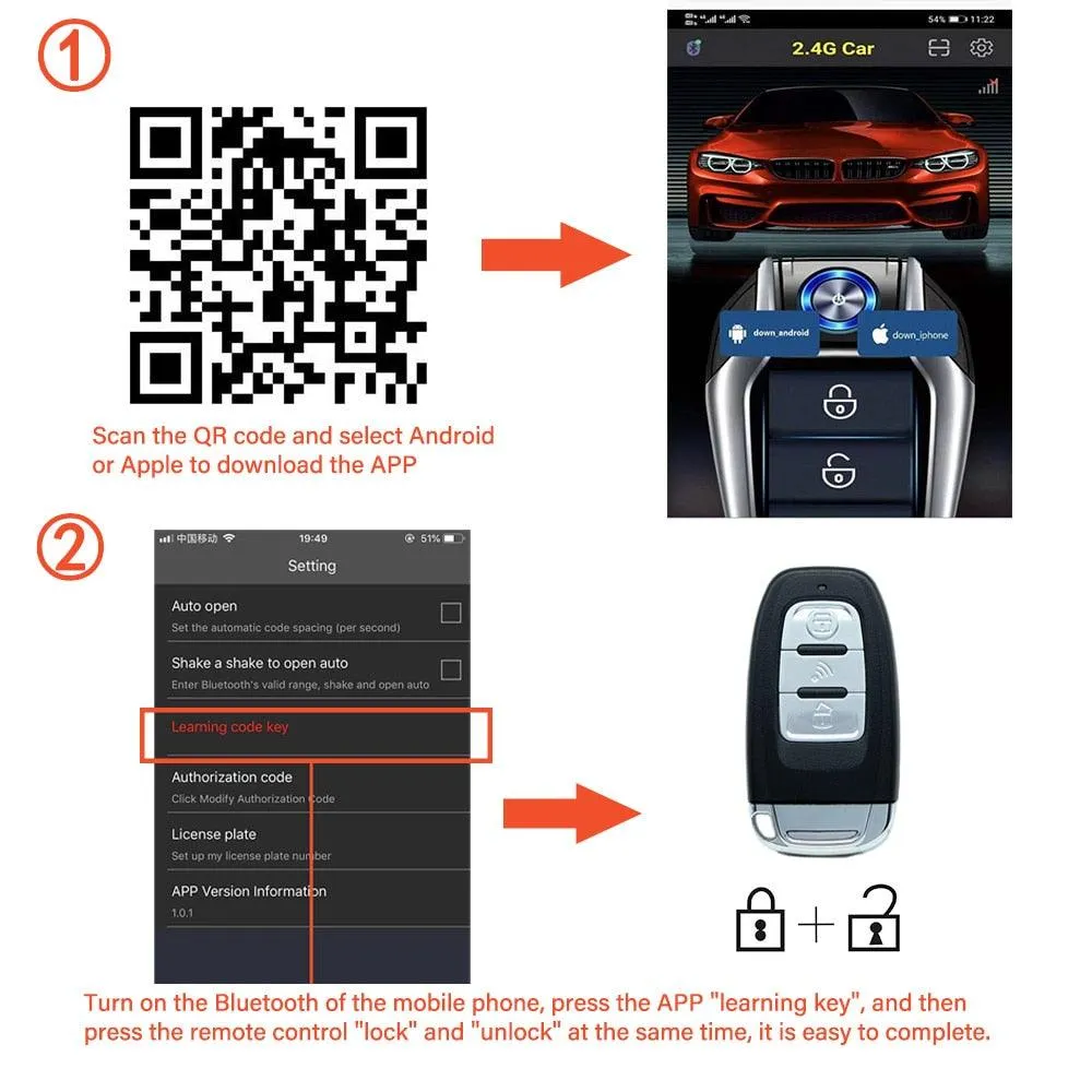 Universal Auto Start Stop Keyless Entry System Car Alarm Remote Engine Start System Push One Button Start System Car Accessories