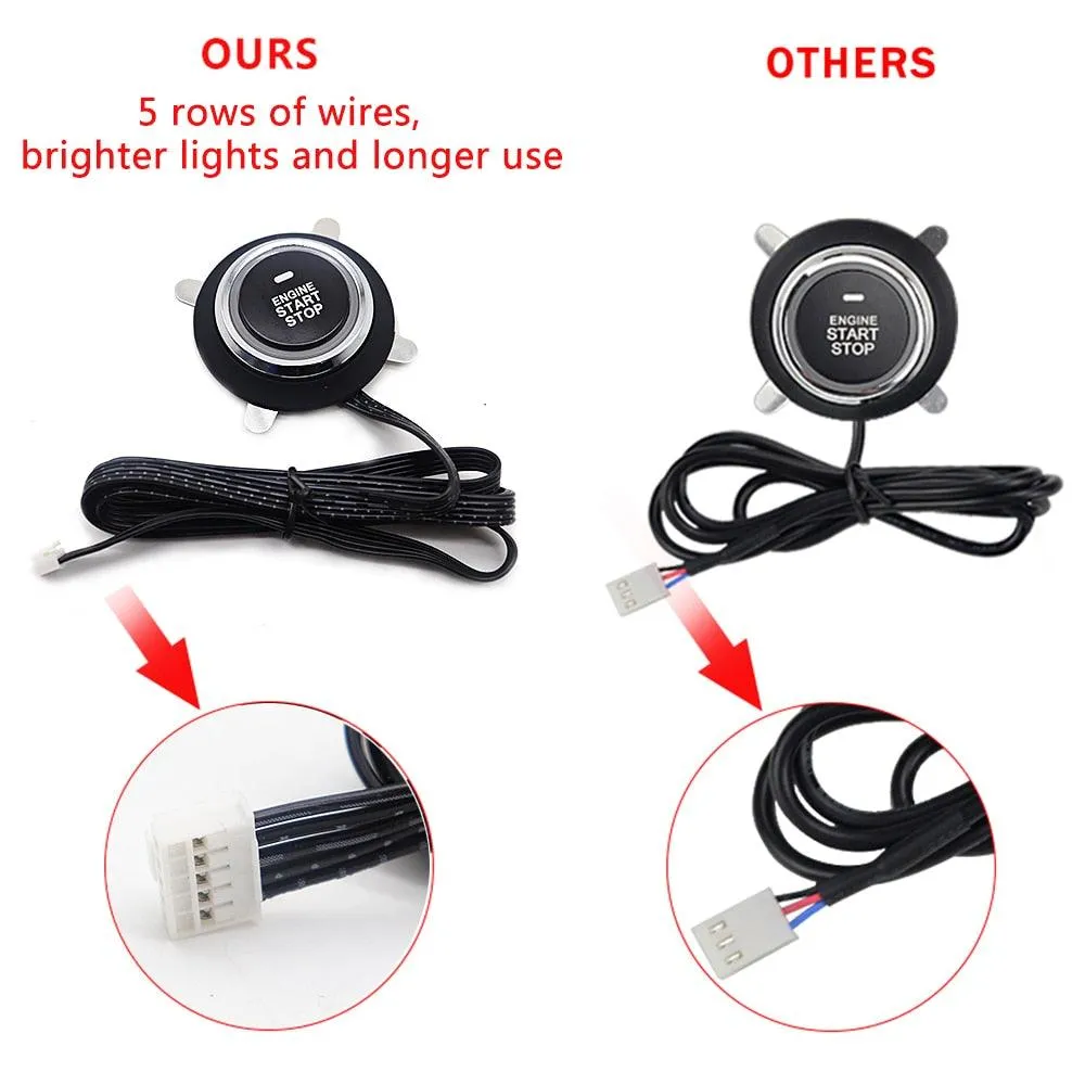 Universal Auto Start Stop Keyless Entry System Car Alarm Remote Engine Start System Push One Button Start System Car Accessories