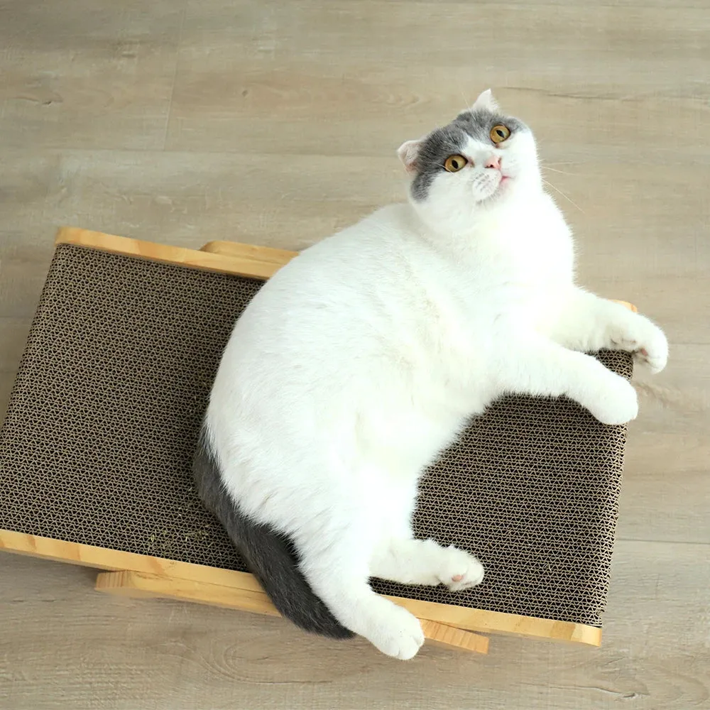 Wooden Cat Scratcher Bed 3 In 1 Scratching Post for Cats. Train them where to Scratch as Kittens to Save Your Furniture.