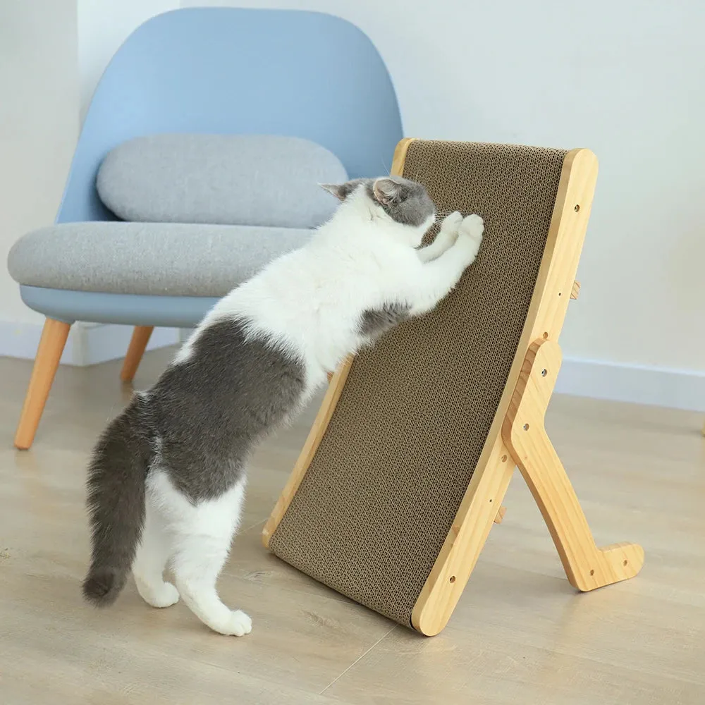 Wooden Cat Scratcher Bed 3 In 1 Scratching Post for Cats. Train them where to Scratch as Kittens to Save Your Furniture.